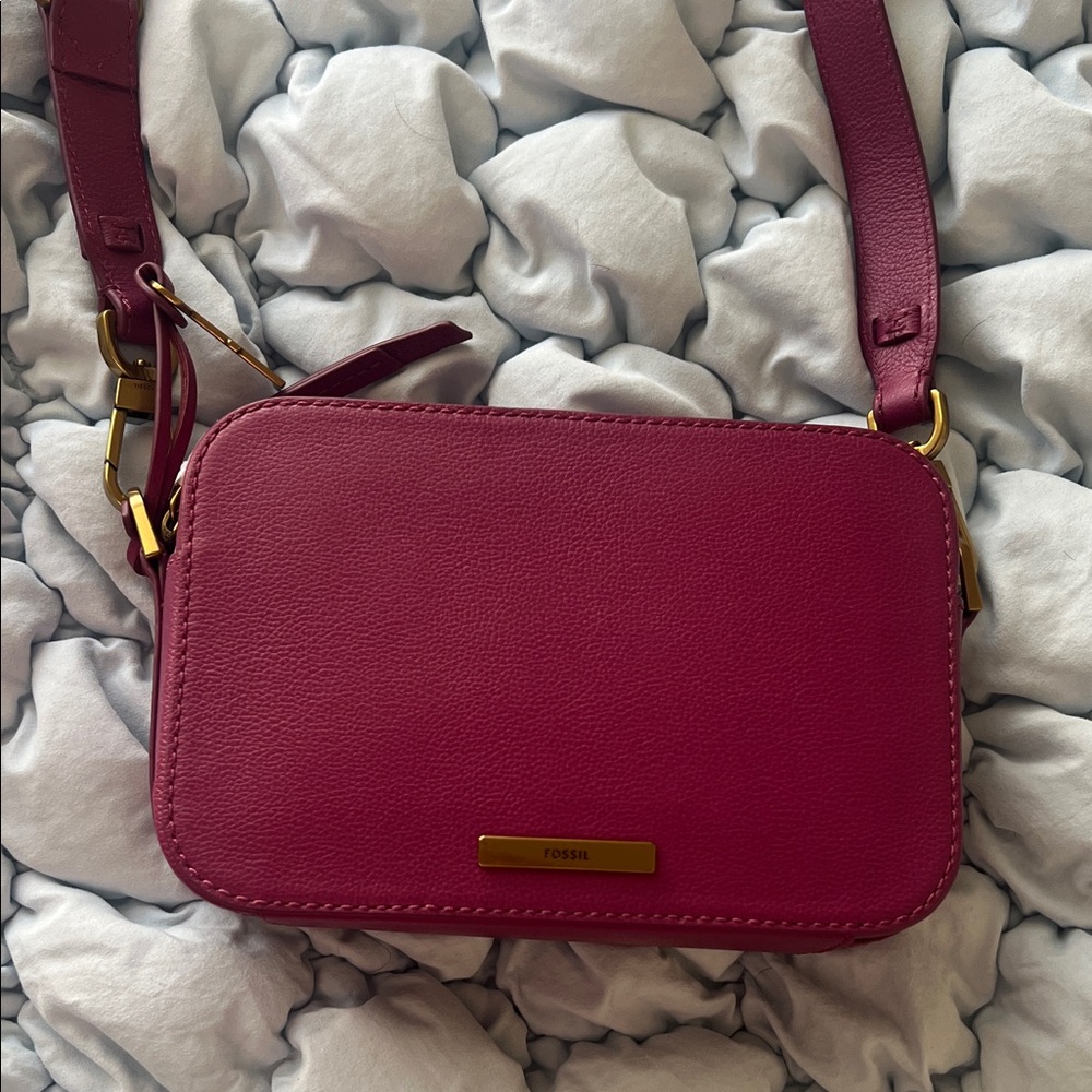 Fossil Magenta Crossbody Bag